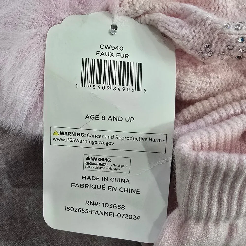 NWT Rainbow Sugar Girls Hat and Gloves, 2 Piece Set